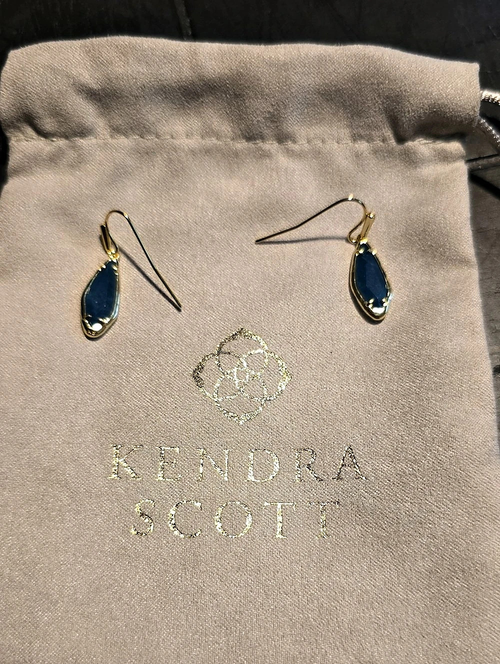 Kendra Scott Elle Drop Earrings Elle Blue & Gold Drop Earrings